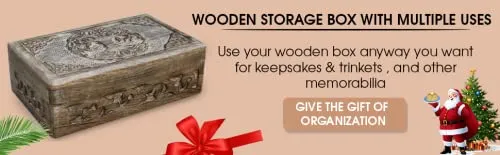 DharmaObjects Hand Carved Jewelry Trinket Keepsake Wooden Storage Box (Celtic Tree Of Life, Large)