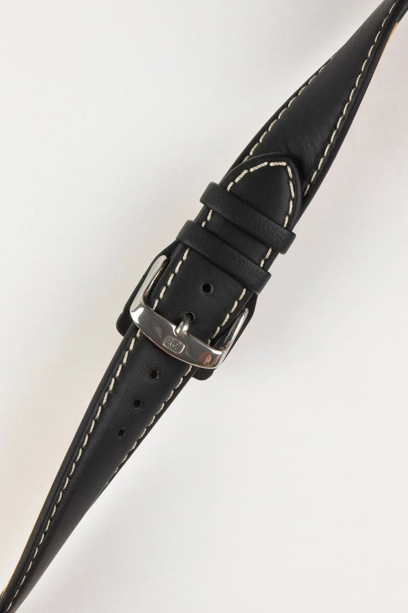 Di-Modell DENVER Calf Leather Watch Strap in BLACK / BEIGE