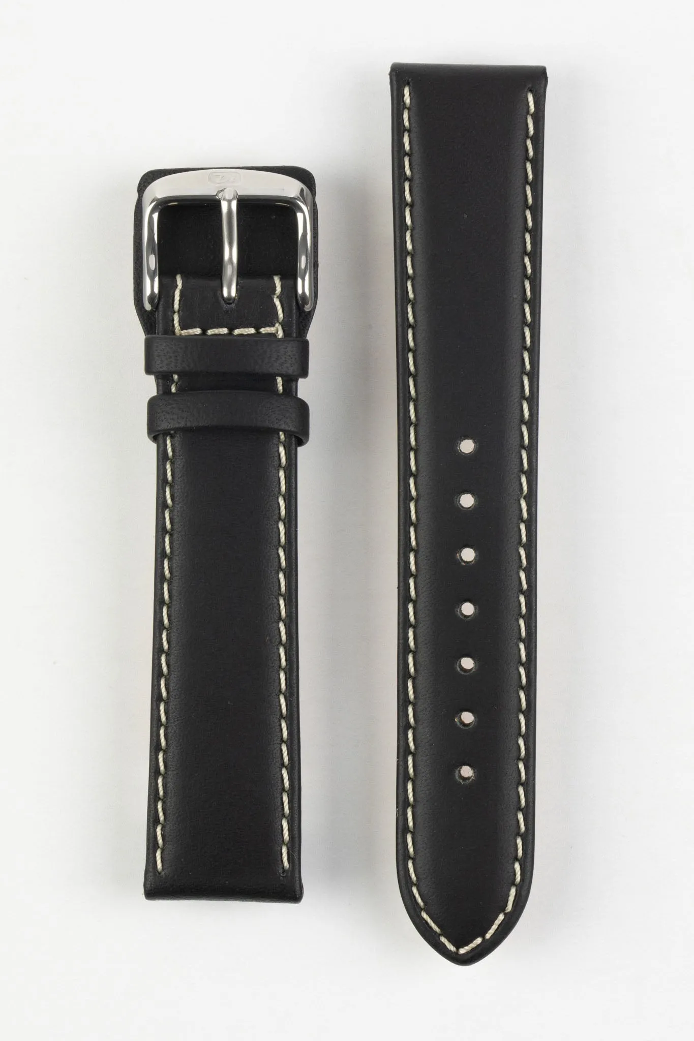 Di-Modell DENVER Calf Leather Watch Strap in BLACK / BEIGE