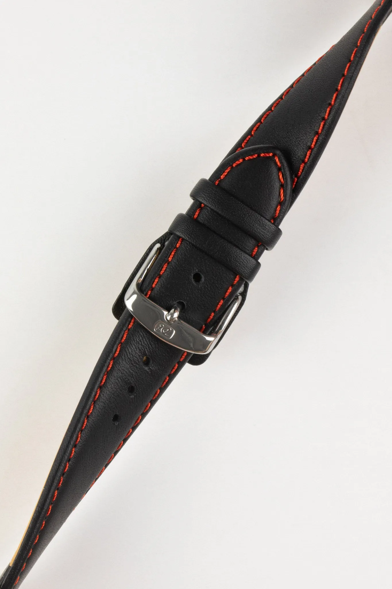 Di-Modell DENVER Calf Leather Watch Strap in BLACK / RED