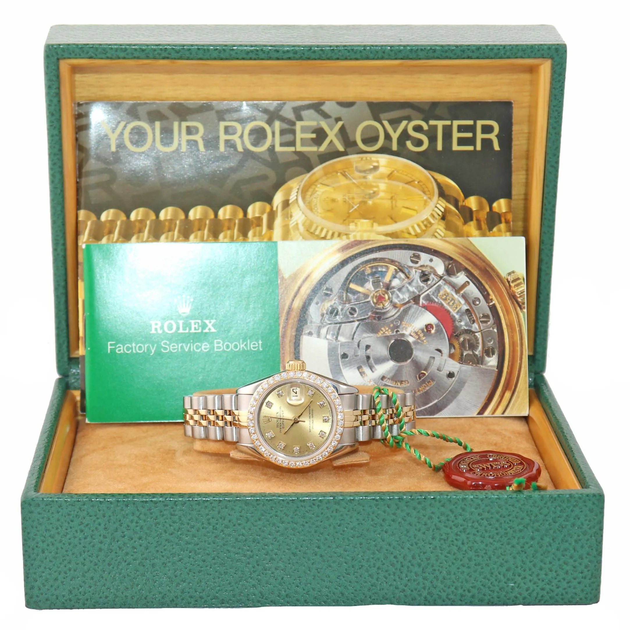DIAMOND BEZEL 69173 Two Tone 18k Gold 26mm Champagne Diamond Dial Watch