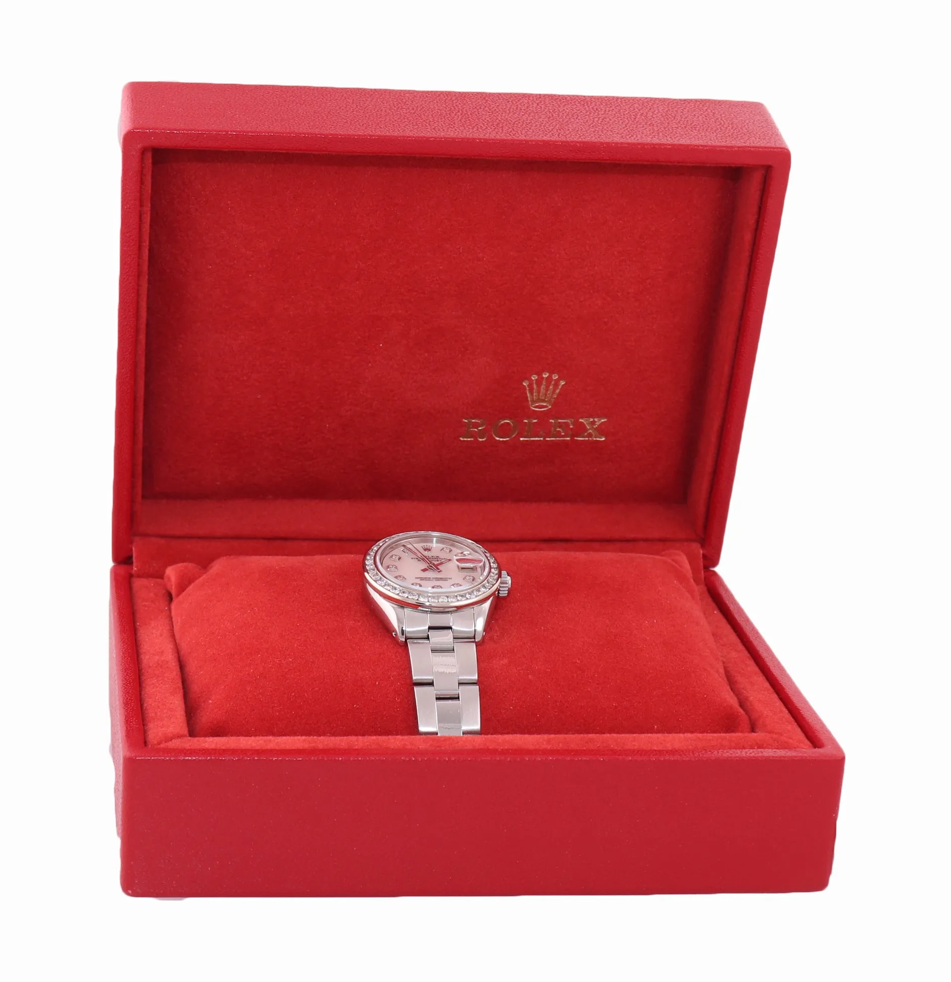 DIAMOND BEZEL Rolex DateJust 26mm 6916 Steel Oyster Band MOP Diamond Watch