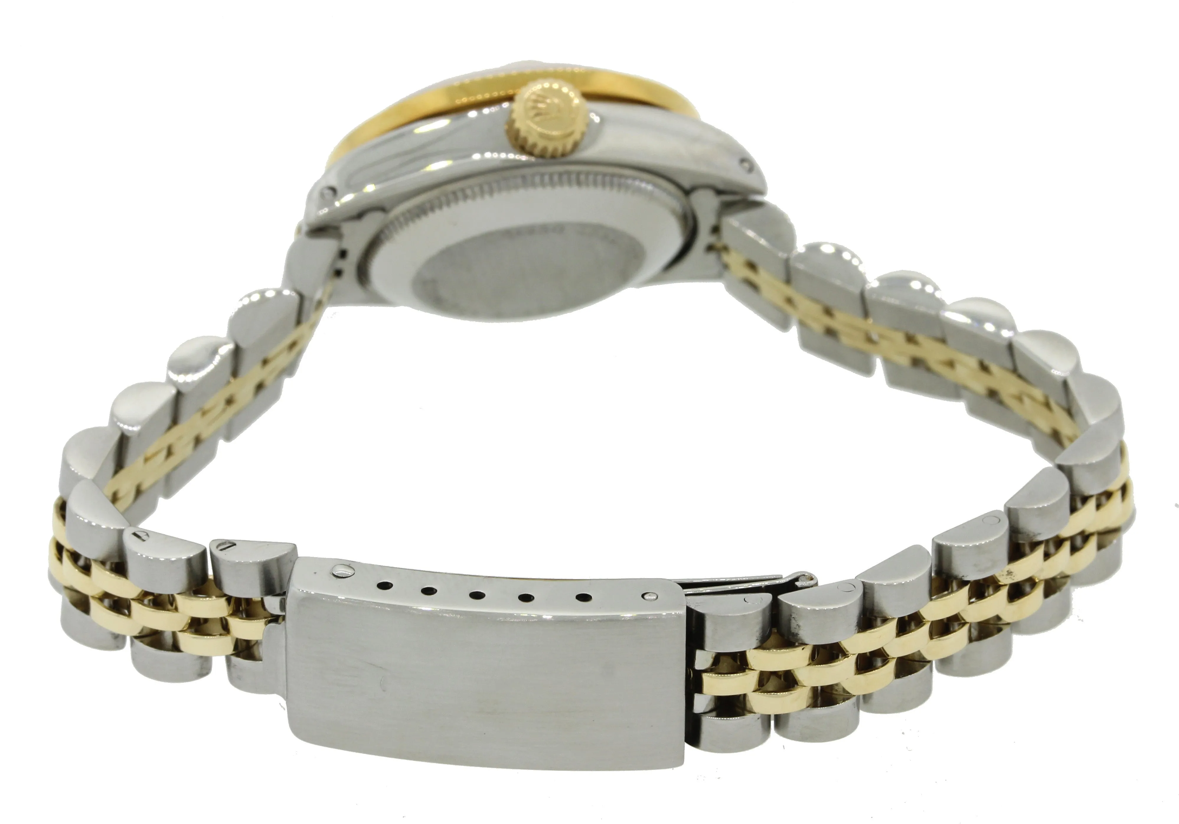 DIAMONDS Ladies Rolex DateJust 26mm 6917 Two Tone 18k Gold MOP Watch