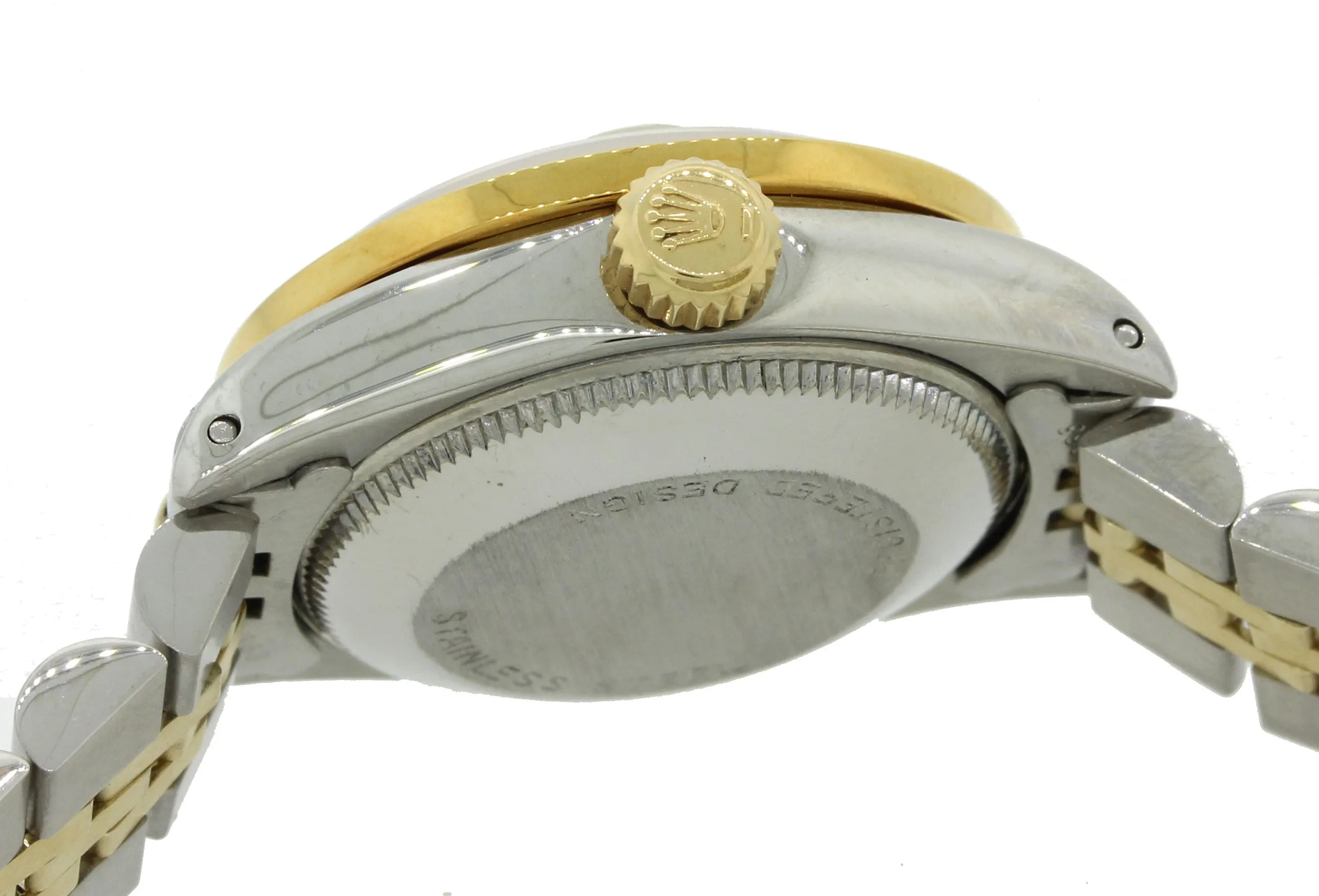 DIAMONDS Ladies Rolex DateJust 26mm 6917 Two Tone 18k Gold MOP Watch