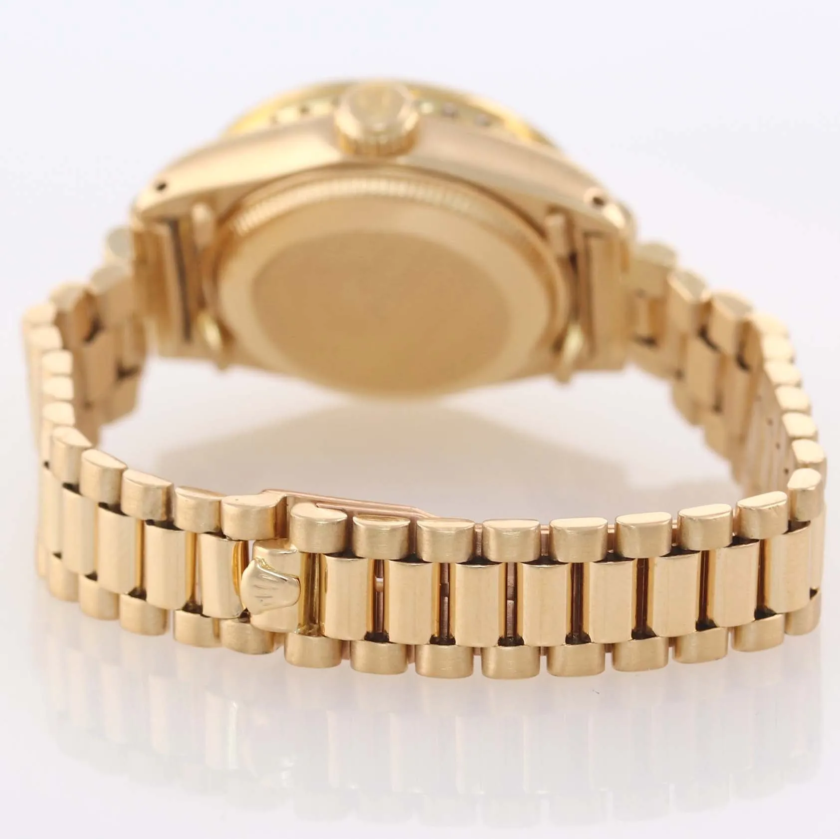 DIAMONDS Ladies Rolex DateJust President 26mm MOP 6917 18k Yellow Gold Watch