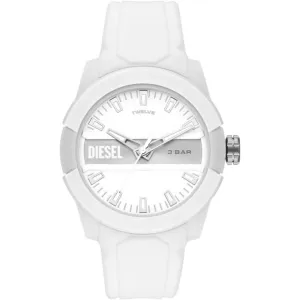 Diesel Men's Double Up Three-Hand White Silicone Watch