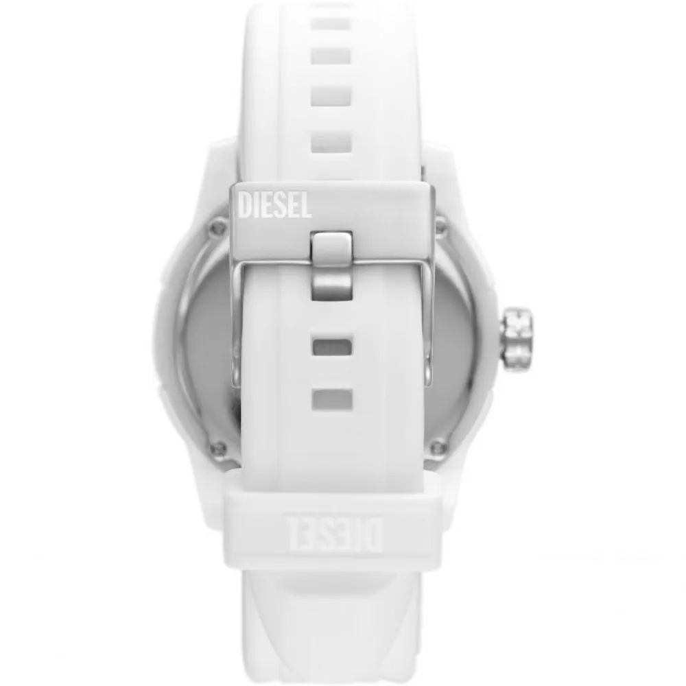 Diesel Men's Double Up Three-Hand White Silicone Watch