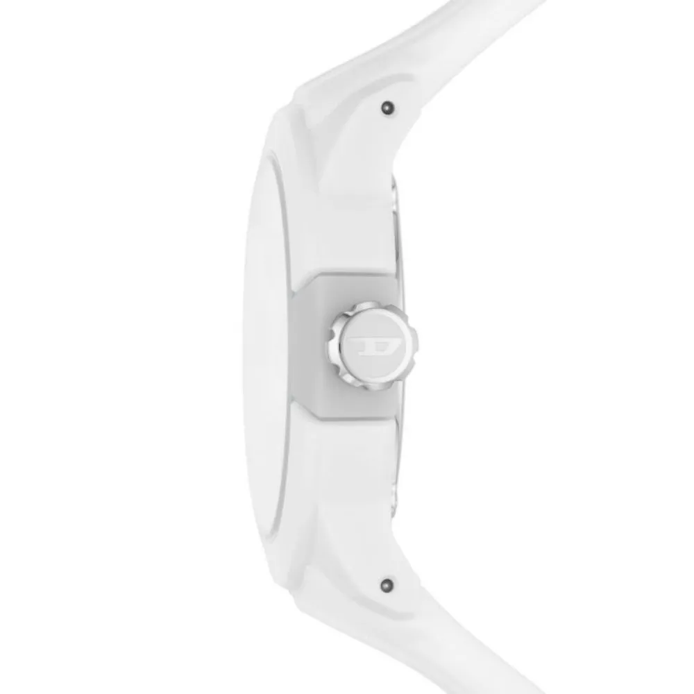 Diesel Men's Double Up Three-Hand White Silicone Watch
