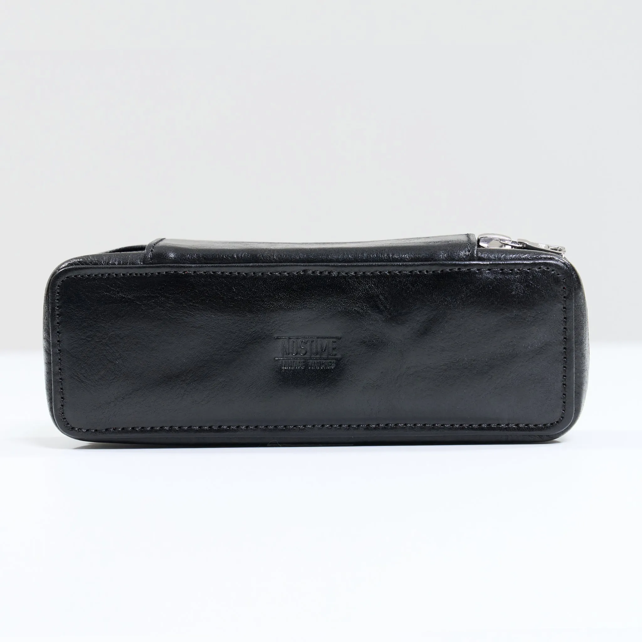 DISTRESSED BLACK DUO POUCH FOR TWO WATCHES