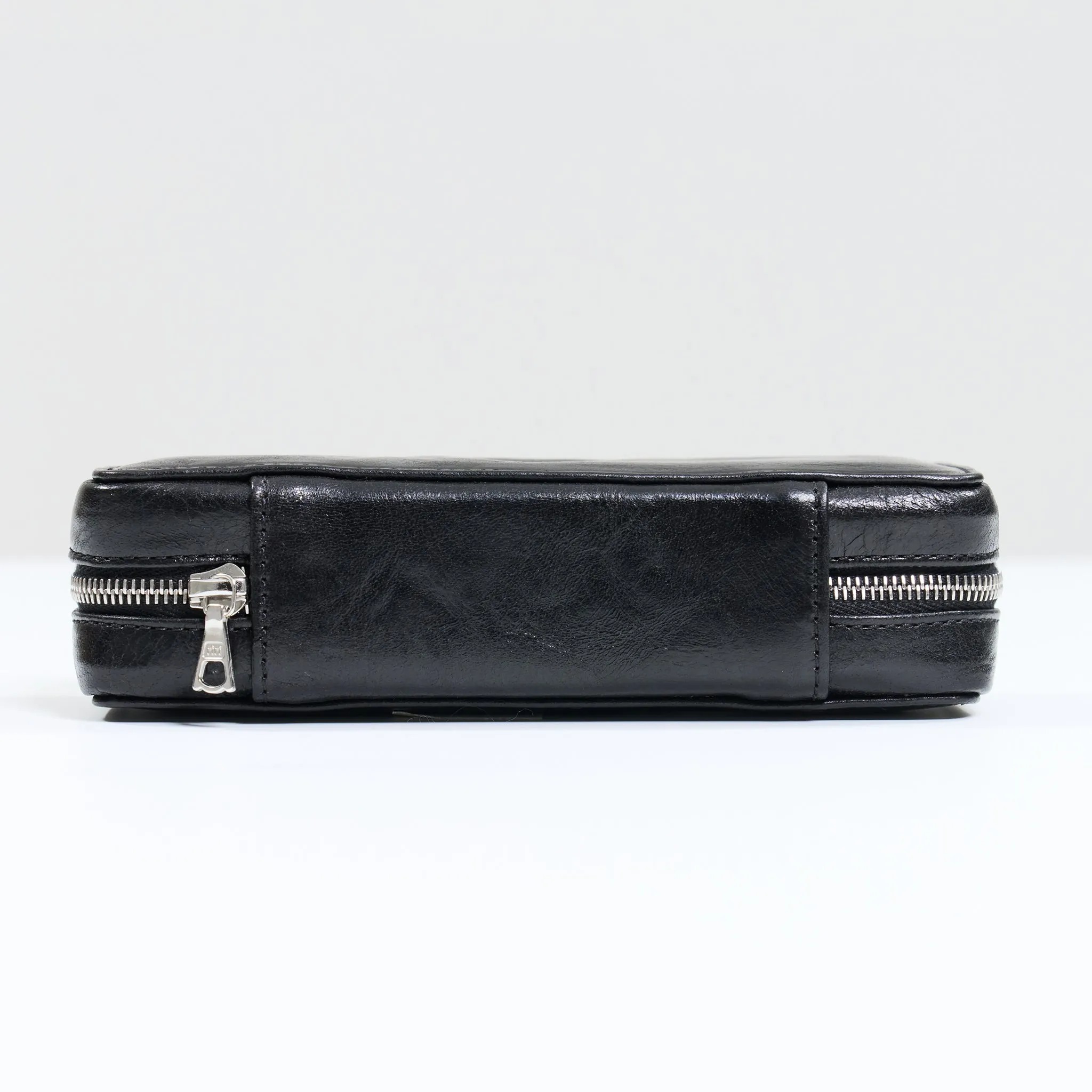 DISTRESSED BLACK DUO POUCH FOR TWO WATCHES