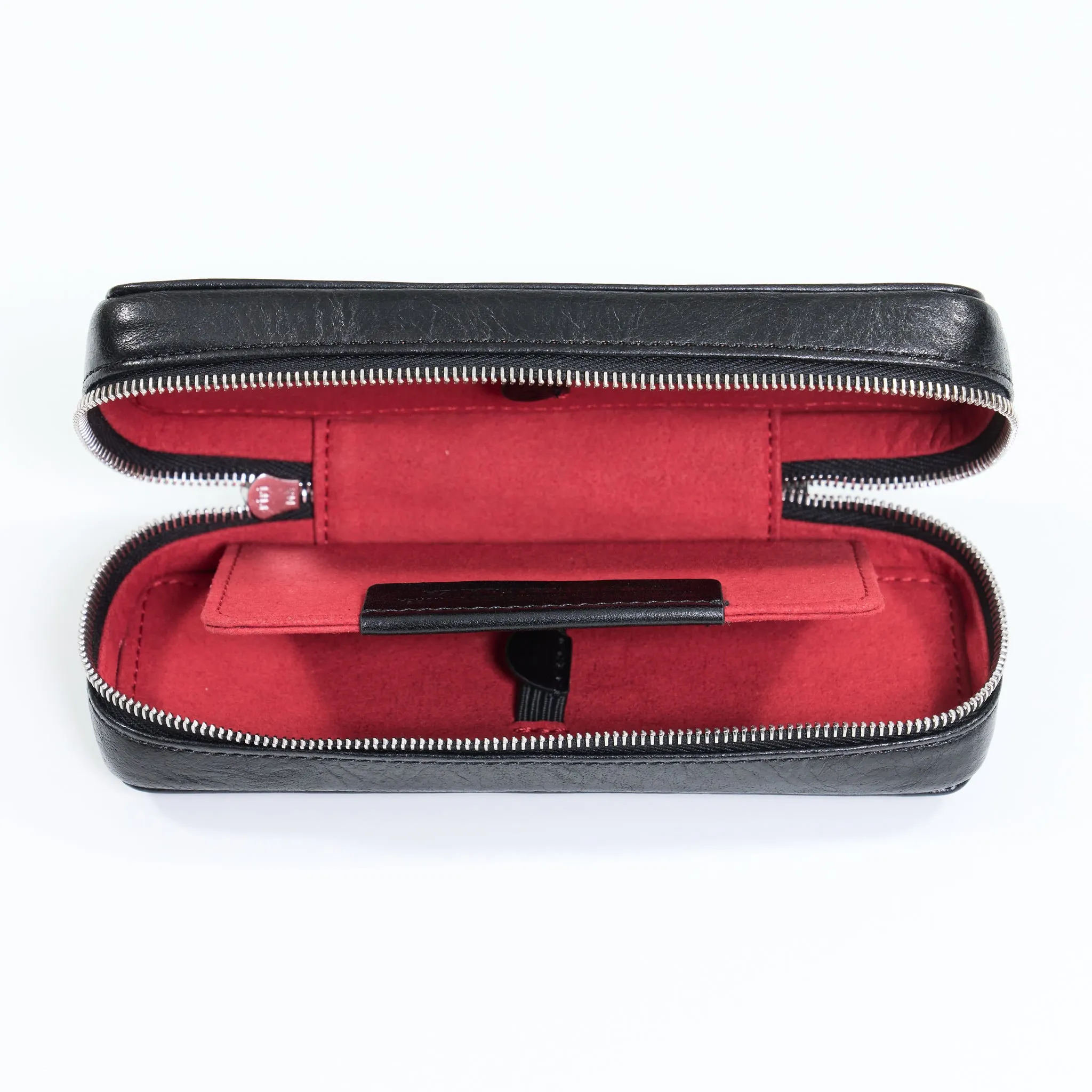 DISTRESSED BLACK DUO POUCH FOR TWO WATCHES