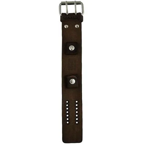 Distressed Brown Leather Cuff