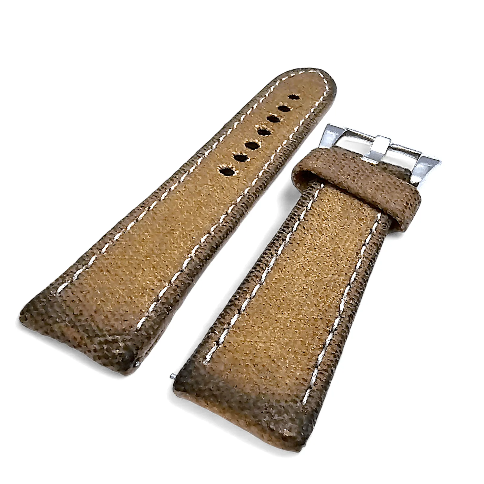 Distressed Thick Canvas Watch Strap Band Beige 20mm 22mm