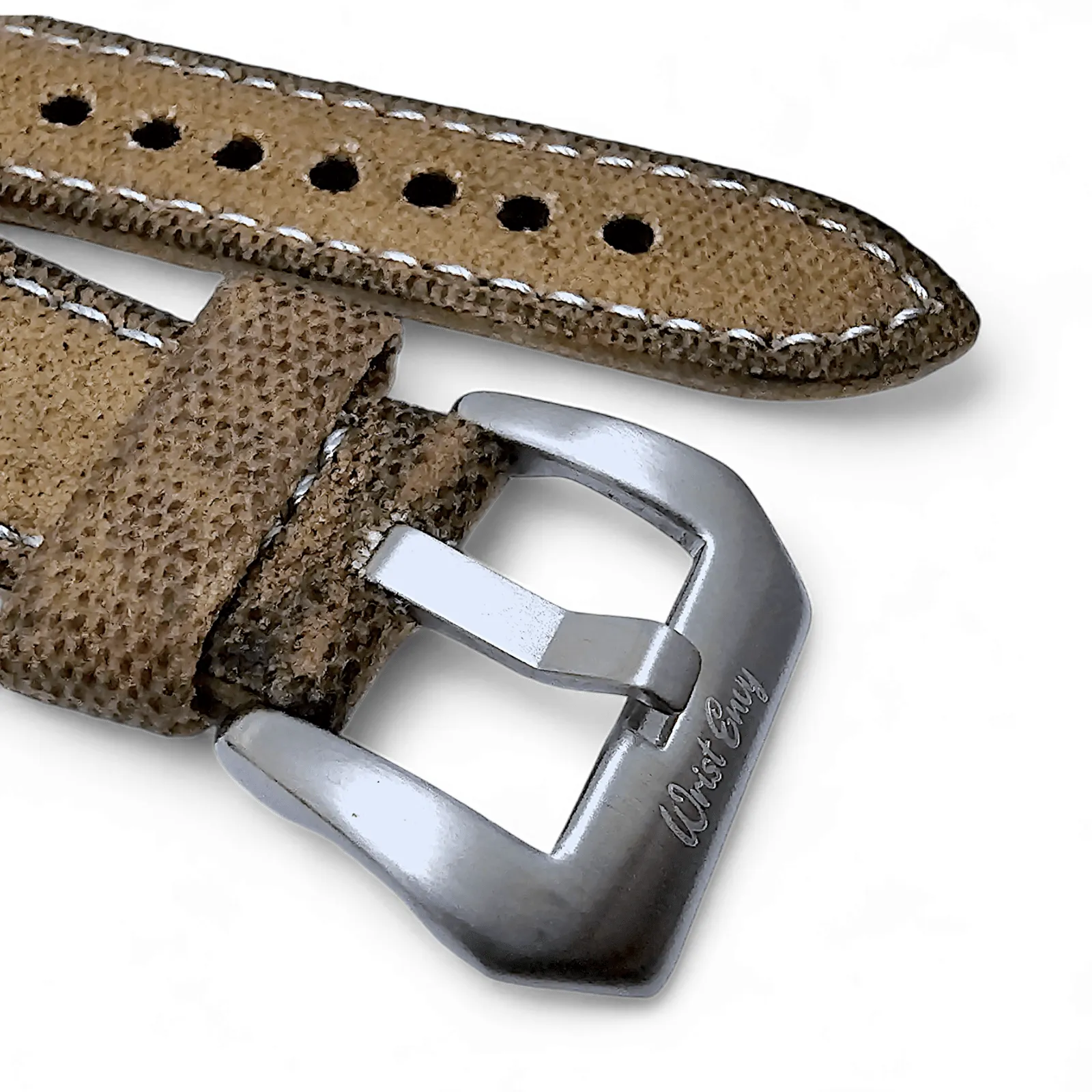 Distressed Thick Canvas Watch Strap Band Beige 20mm 22mm
