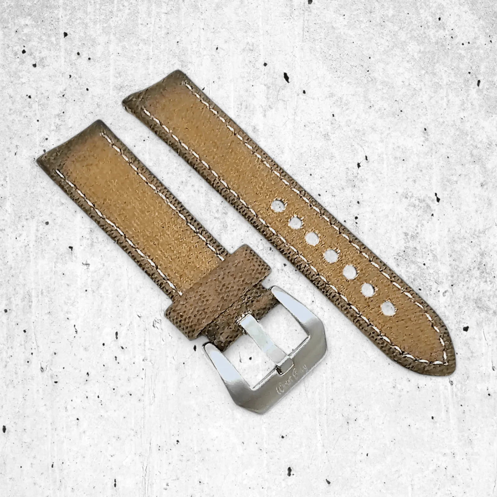 Distressed Thick Canvas Watch Strap Band Beige 20mm 22mm