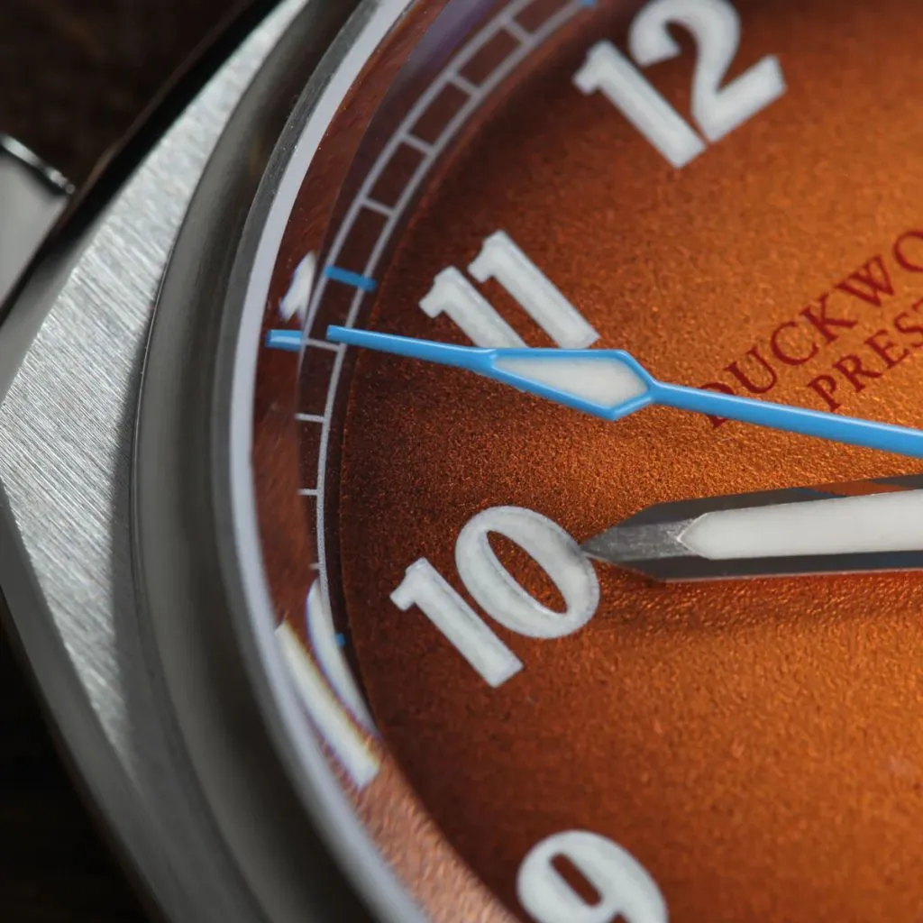 Duckworth Prestex Verimatic - Orange&nbsp;Fumé LE with Brown Italian Suede Straps