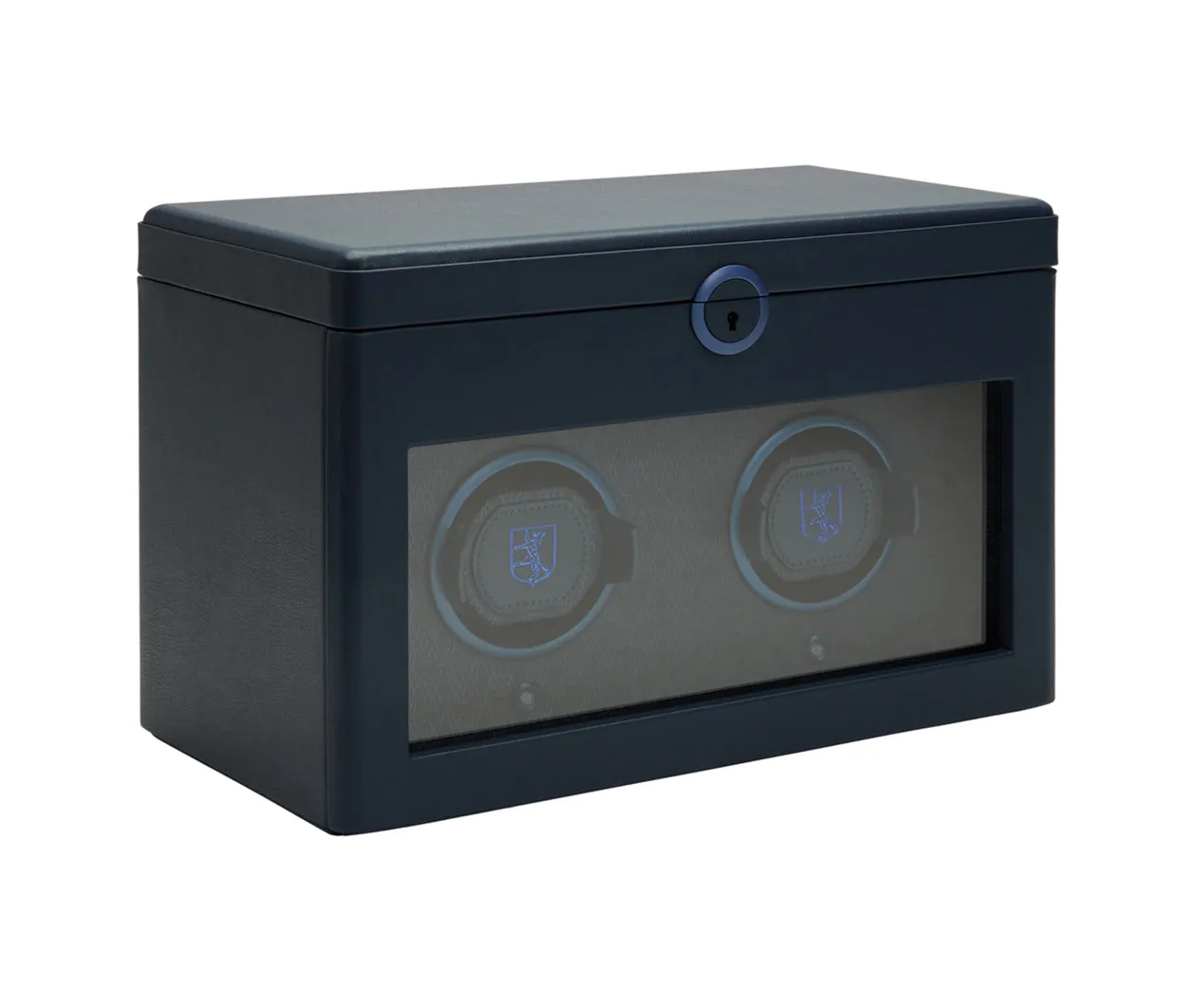 Earth Double Watch Winder With Storage Blue