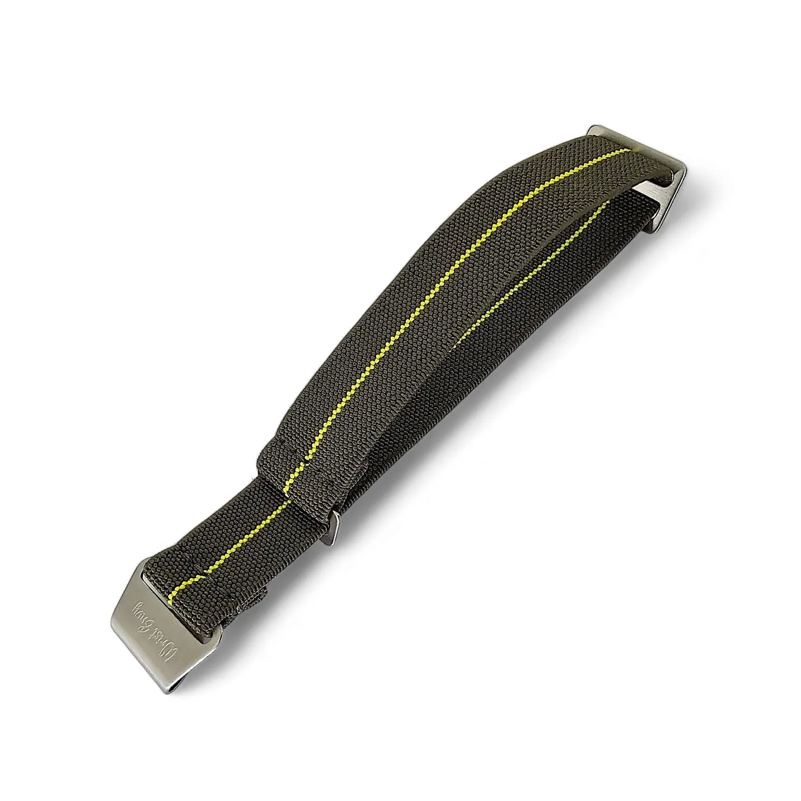Elastic Nylon French Marine Nationale Watch Strap 20mm 22mm Army Green Yellow