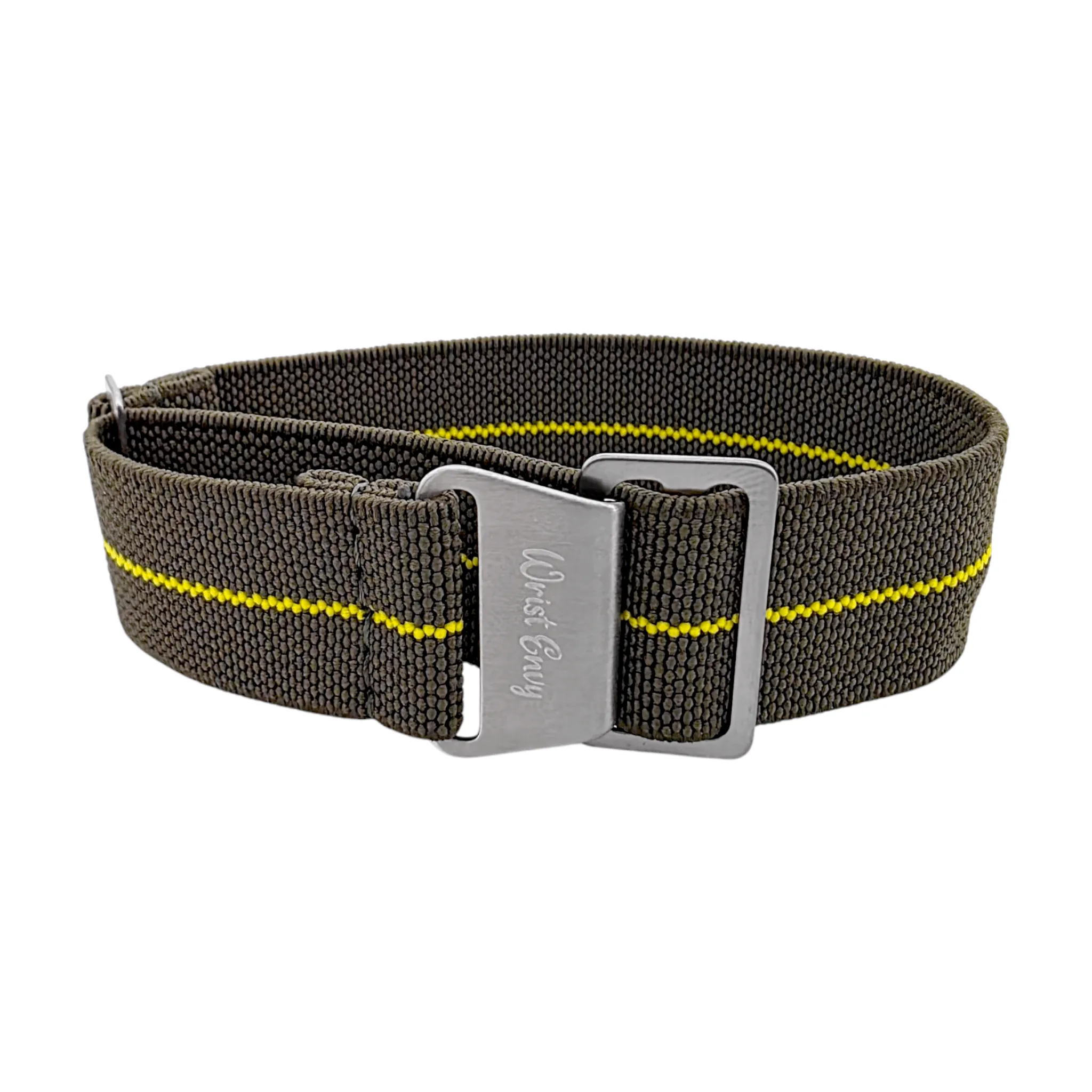 Elastic Nylon French Marine Nationale Watch Strap 20mm 22mm Army Green Yellow