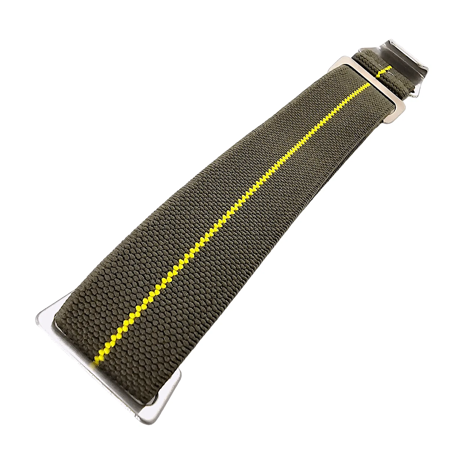 Elastic Nylon French Marine Nationale Watch Strap 20mm 22mm Army Green Yellow