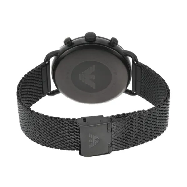 EMPORIO ARMANI Aviator Black Mesh Bracelet Black Dial Chronograph Quartz Watch for Gents - AR11264