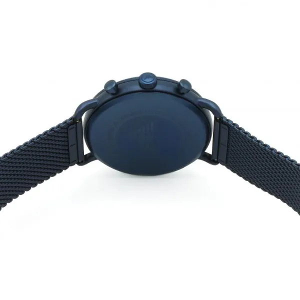 EMPORIO ARMANI Aviator Navy Blue Mesh Bracelet Navy Blue Dial Chronograph Quartz Watch for Gents - EMPORIO ARMANI AR 11289