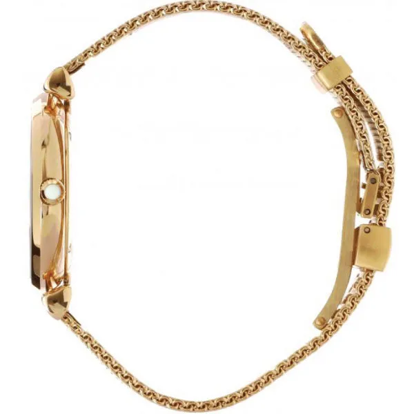 EMPORIO ARMANI Retro Gold Mesh Bracelet Gold Dial Quartz Watch for Ladies - AR1957