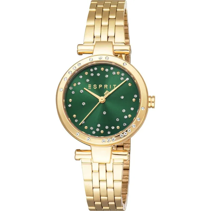 Esprit Laila ll Women's Green Dial Gold Watch