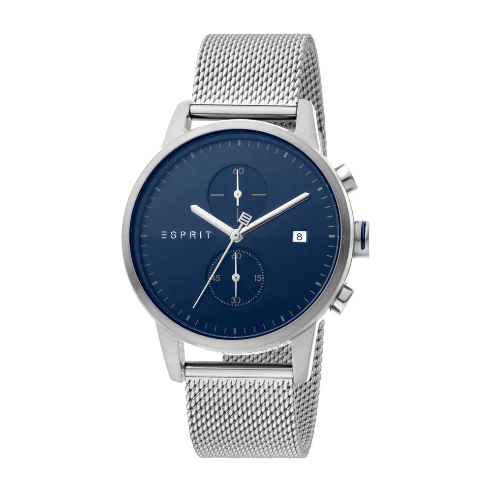 Esprit Men's Stainless Steel Watch Blue Dial & Mesh Bracelet