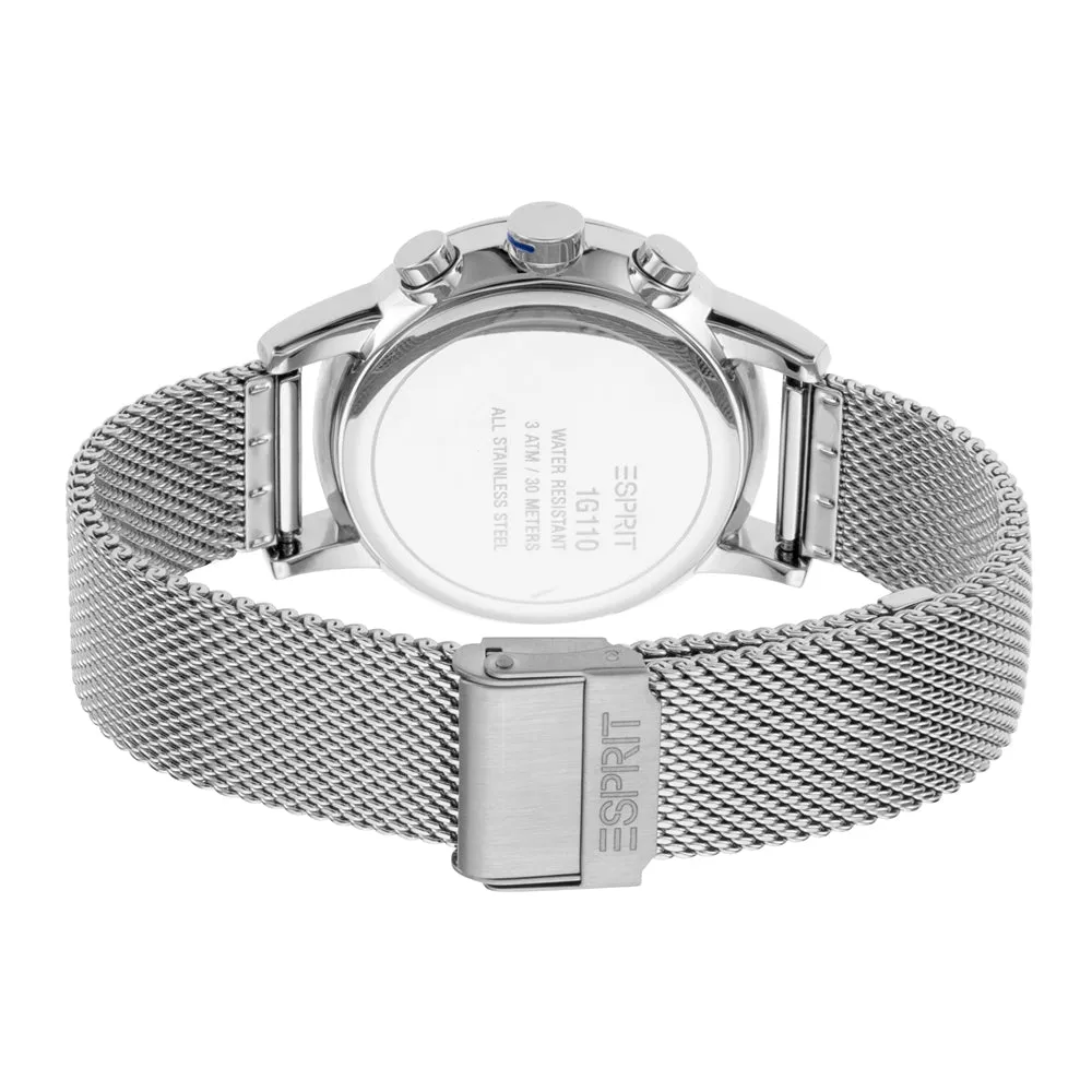 Esprit Men's Stainless Steel Watch Blue Dial & Mesh Bracelet