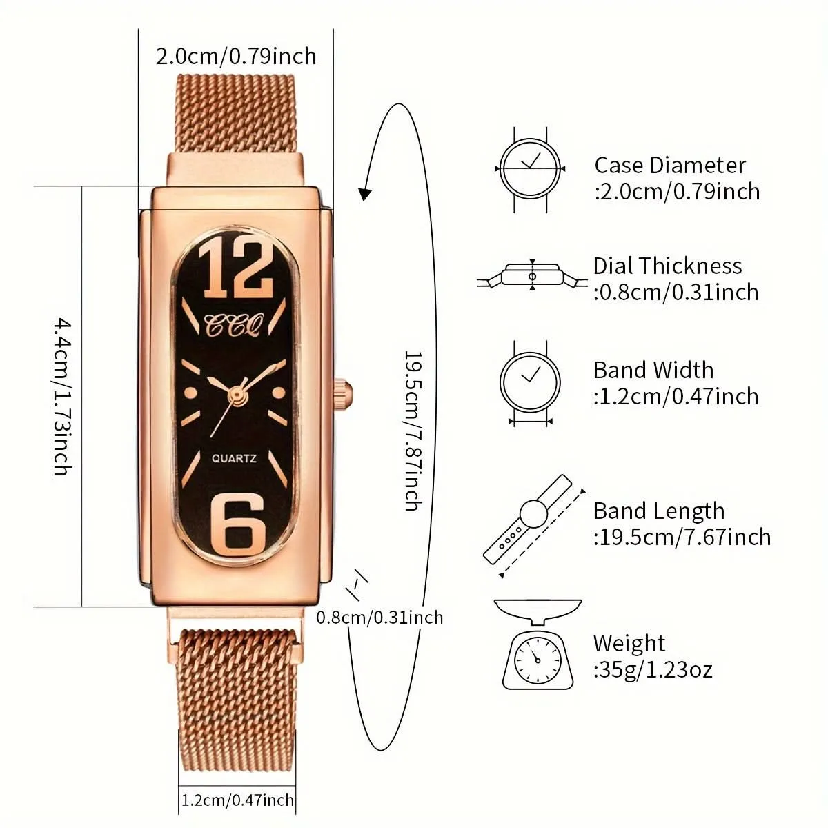 Exquisite Stainless Steel Mesh Band Quartz Watch Set ( 2pcs. set)