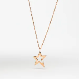FIYA JEWELLERY | BAGUETTE DIAMOND GOLD STAR NECKLACE