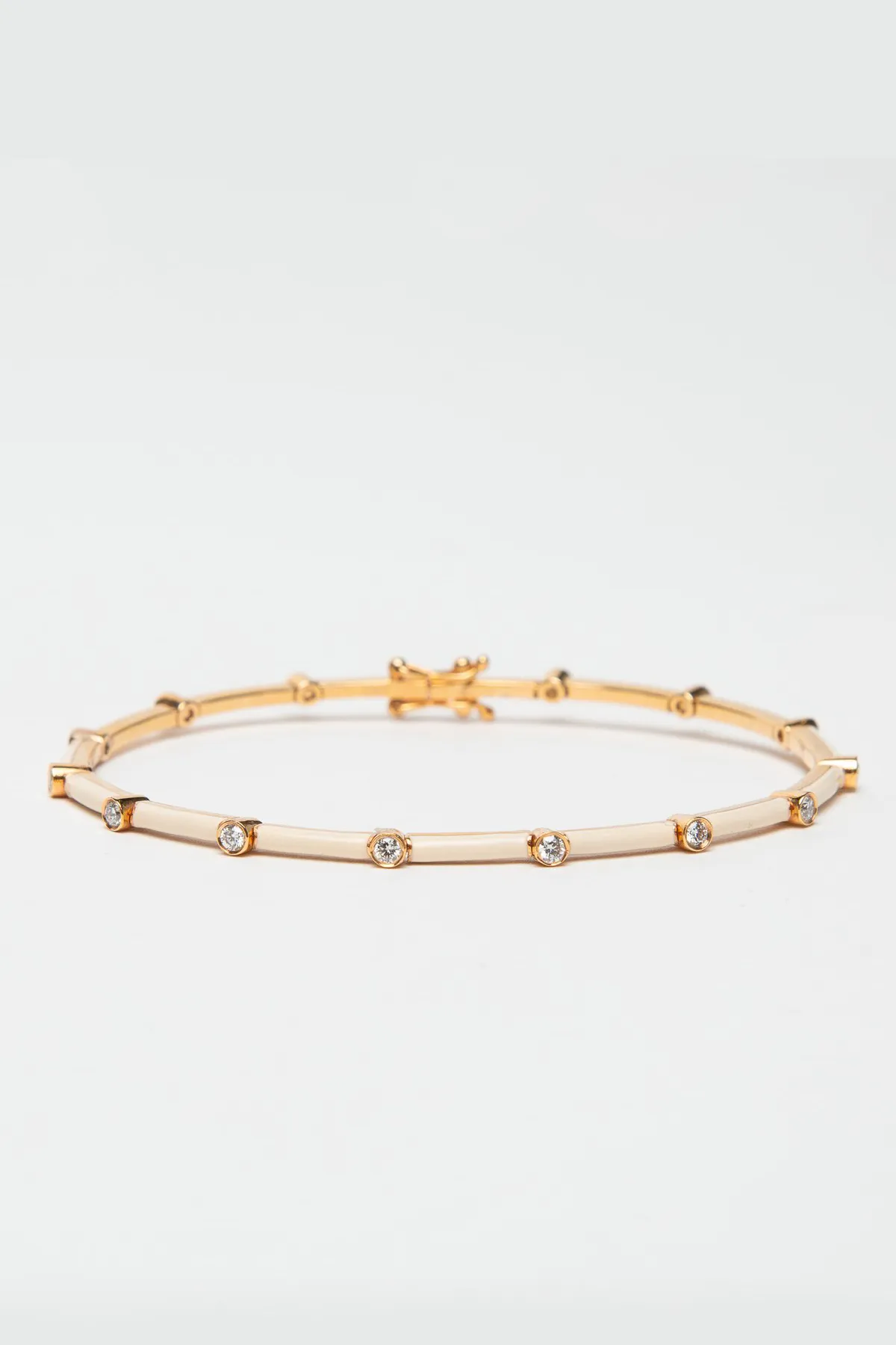 FIYA JEWELLERY | WHITE ENAMEL DIAMOND BRACELET