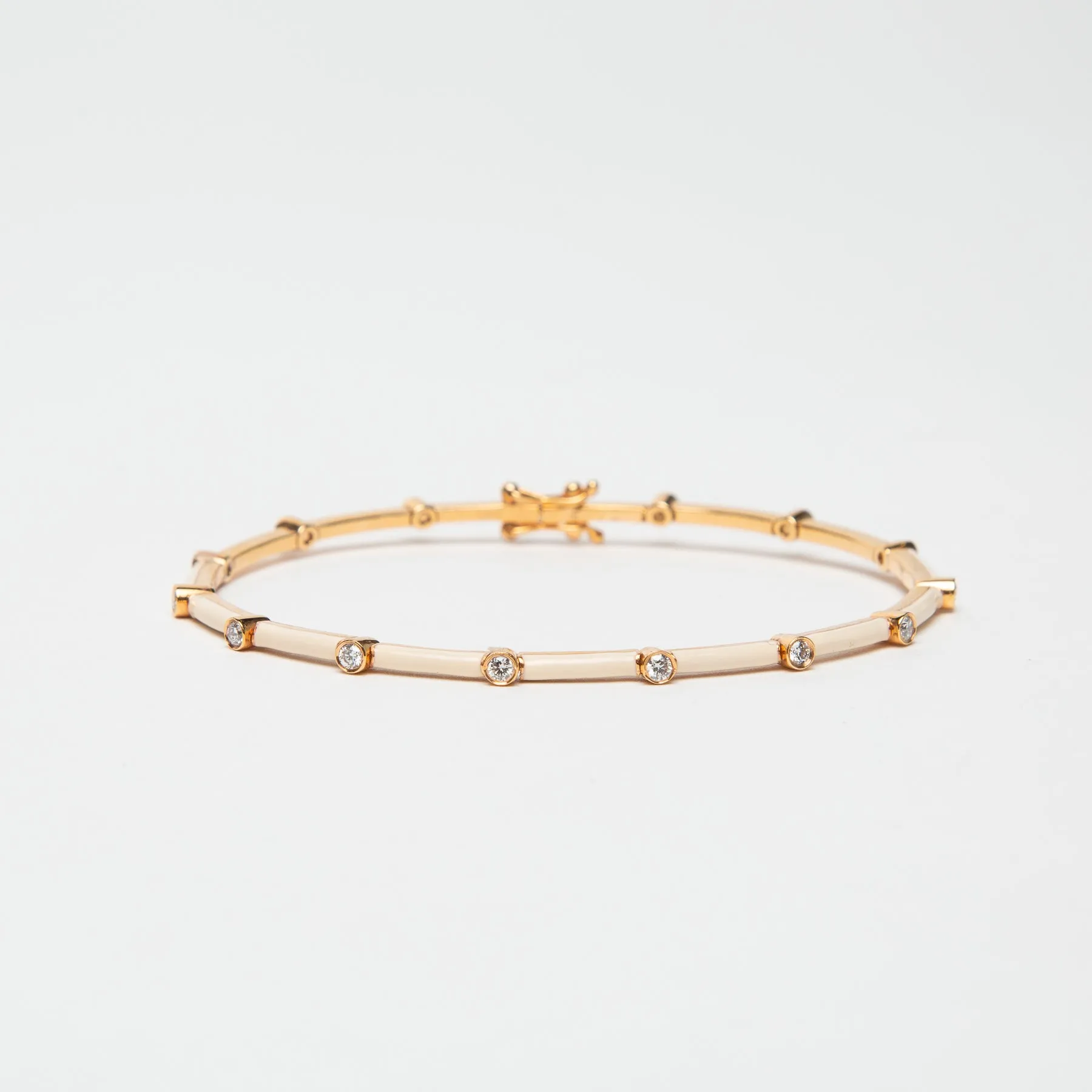FIYA JEWELLERY | WHITE ENAMEL DIAMOND BRACELET