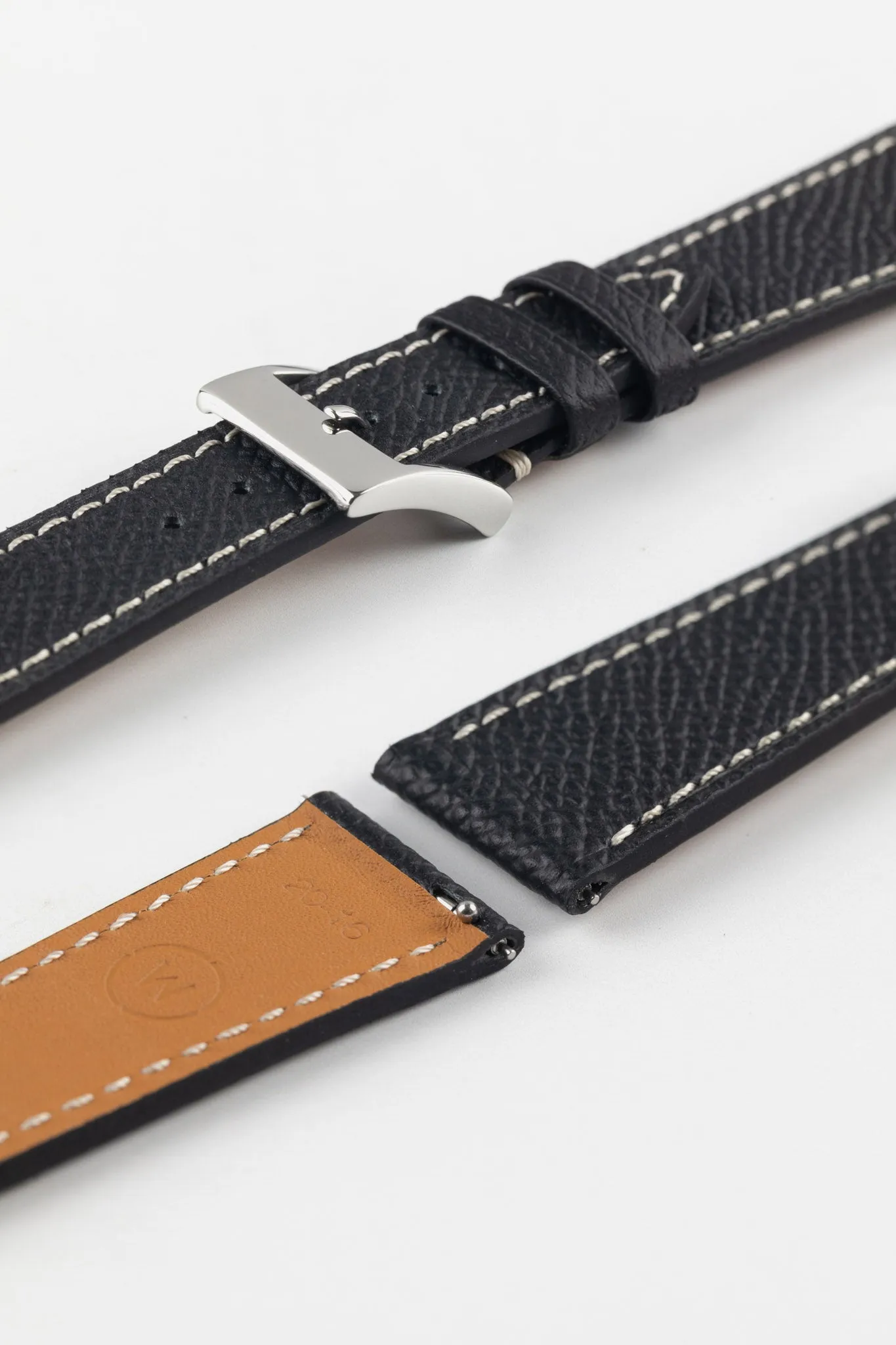 Flat Epsom Watch Strap in Black