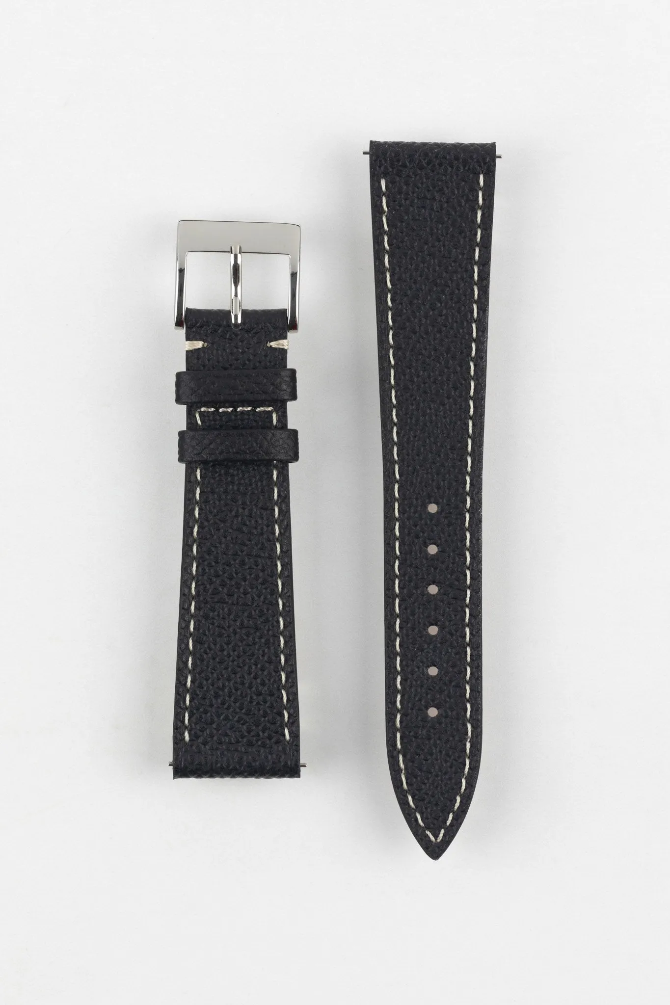 Flat Epsom Watch Strap in Black