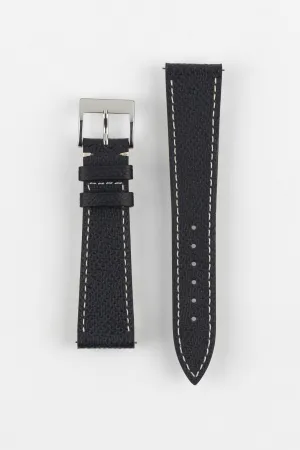 Flat Epsom Watch Strap in Black
