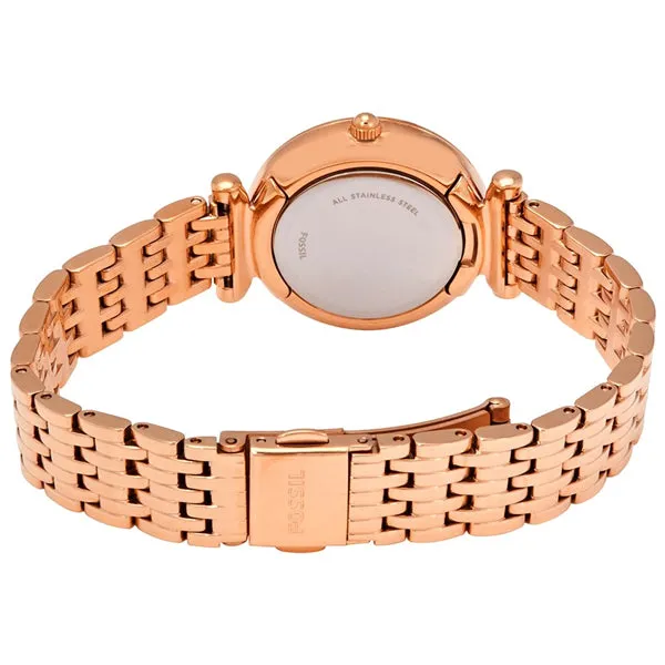 Fossil Carlie Mini Rose Gold Stainless Steel Mother Of Pearl Dial Quartz Watch for Ladies - ES4429