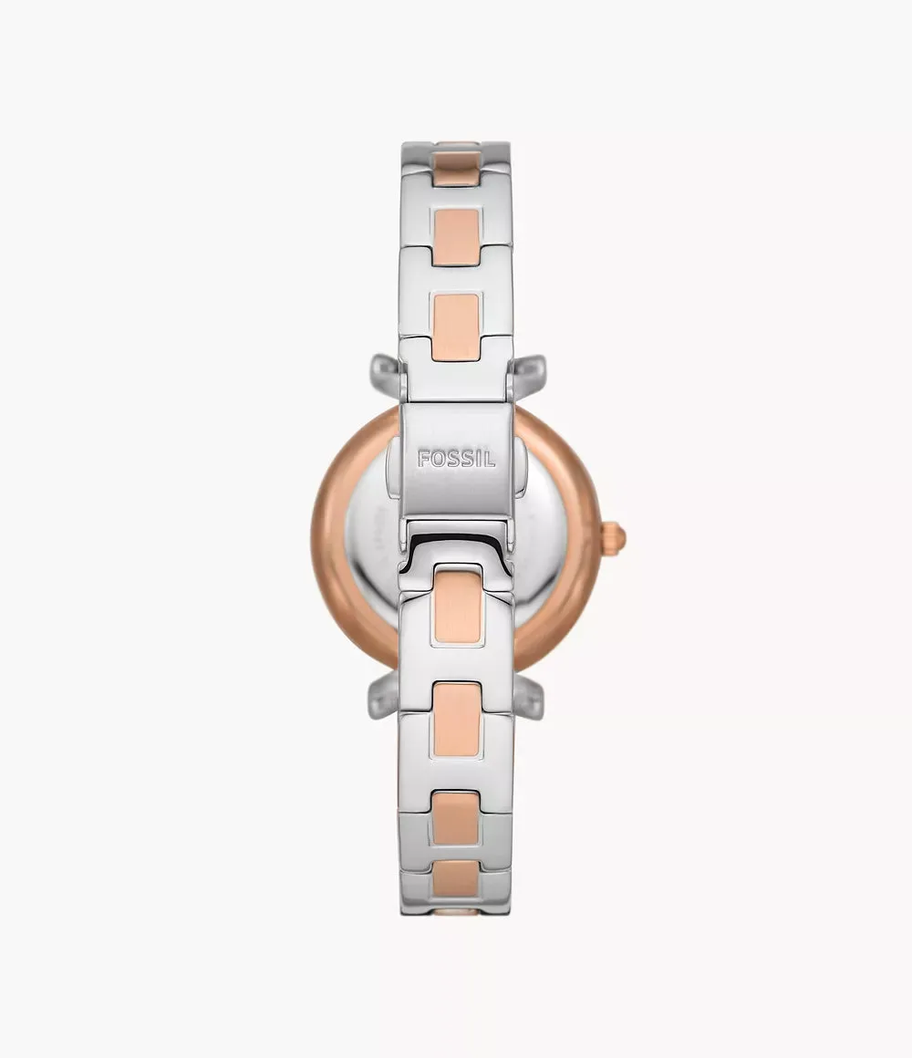 Fossil Carlie Three-Hand Two-Tone Stainless Steel 28mm Ladies Watch