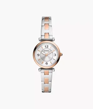 Fossil Carlie Three-Hand Two-Tone Stainless Steel 28mm Ladies Watch