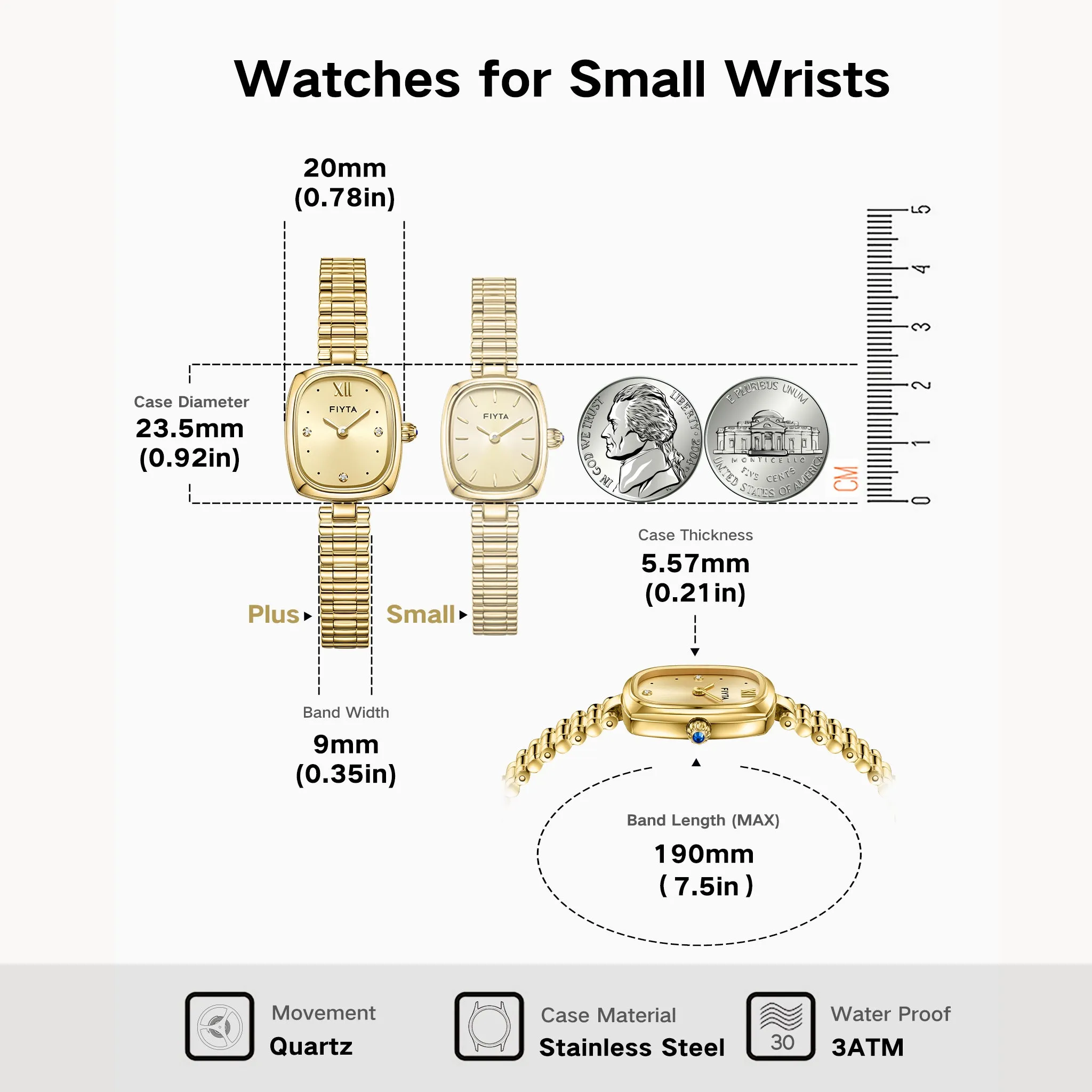 Gold Watches for Women Plus