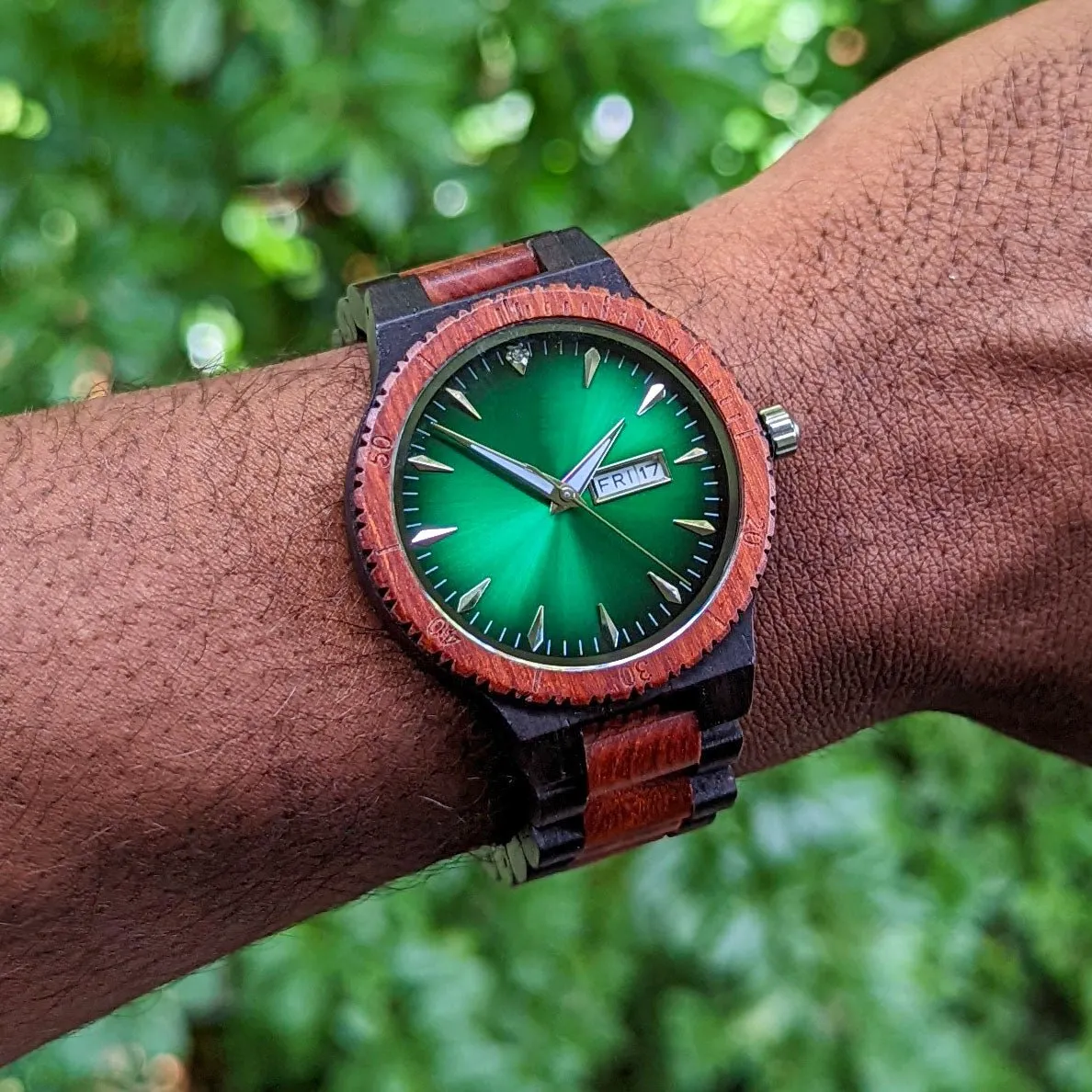 Groomsmen Set of 5 Wooden Watch Red | Justo