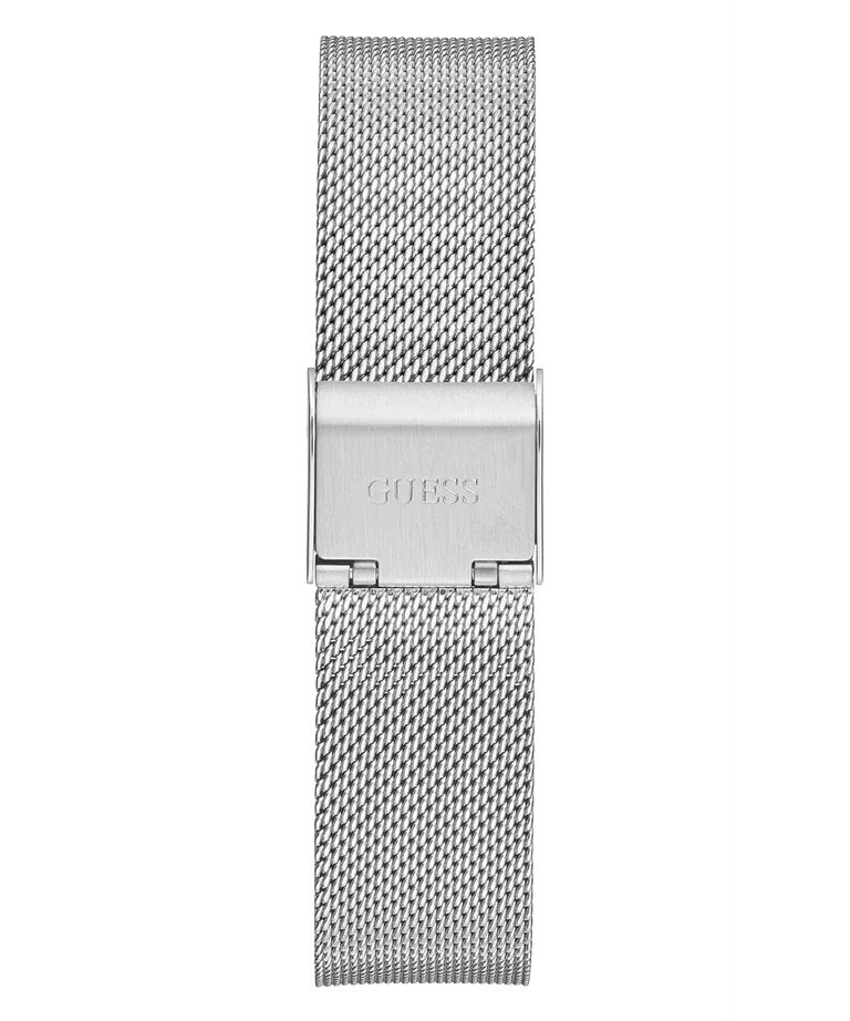 Guess Ladies Silver With Crystals Dial & Case and Mesh Bracelet Watch