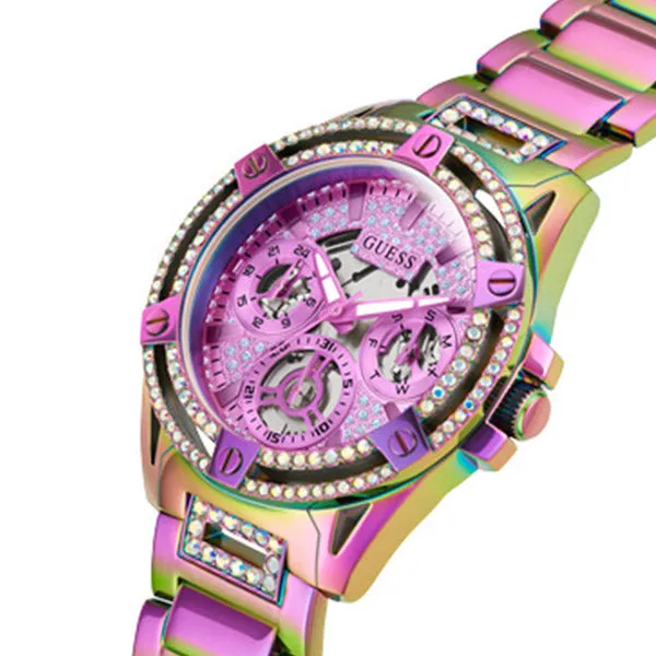 Guess Queen Multicolor Stainless Steel Multicolor Dial Quartz Watch for Ladies - GW0464L4