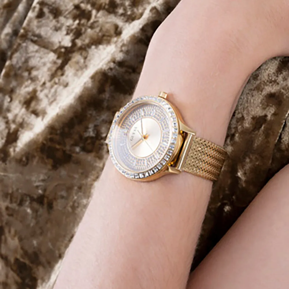 Guess Women's Watch Gold Tone Case Quartz