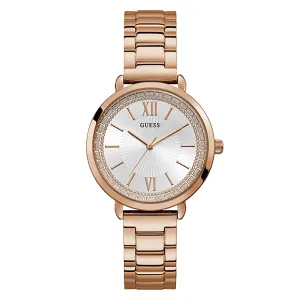 Guess Women's Watch Rose Gold Tone Case Quartz
