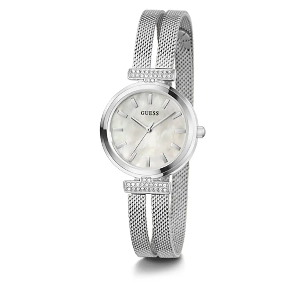 Guess Women's Watch Silver Tone Case Quartz