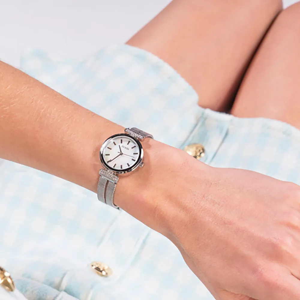 Guess Women's Watch Silver Tone Case Quartz