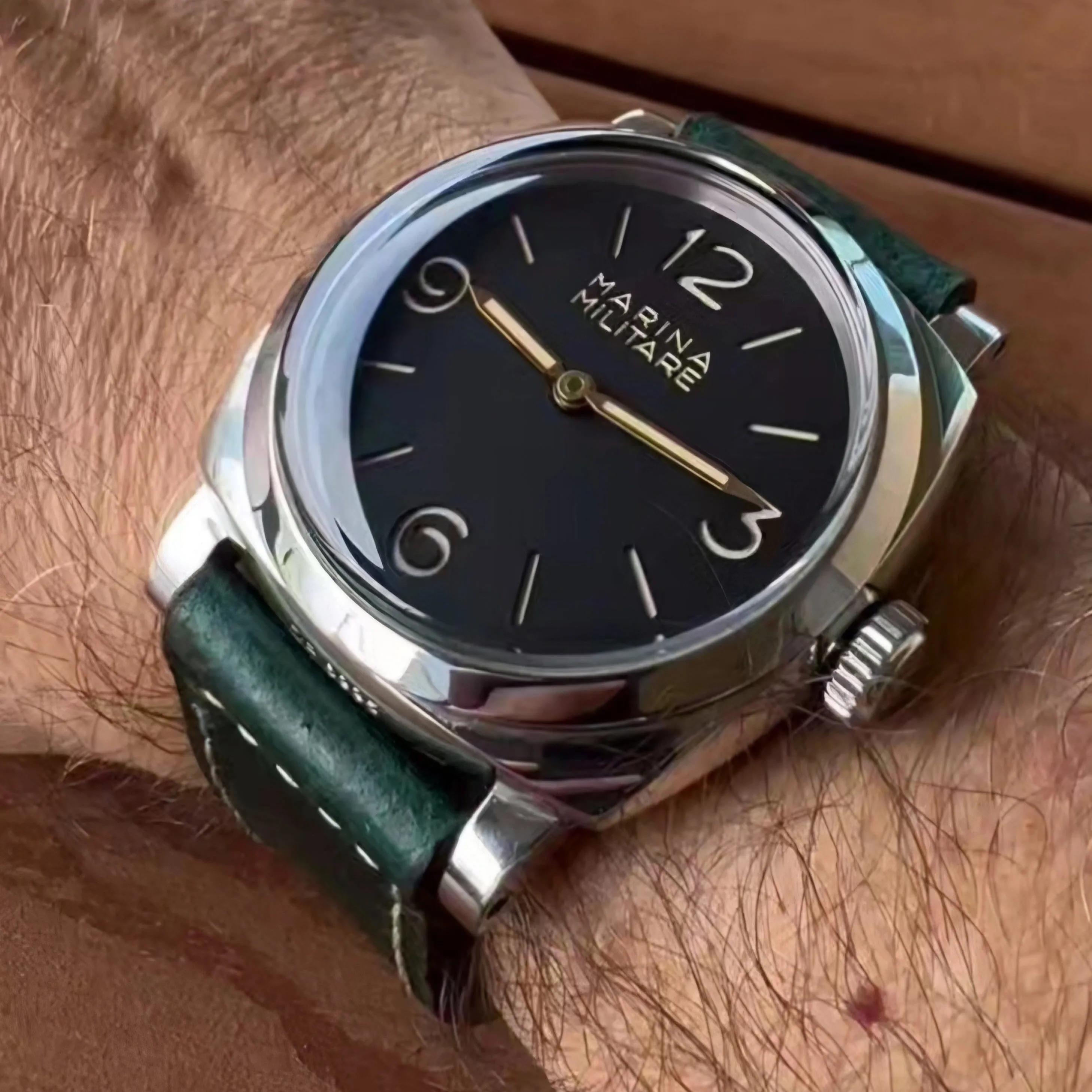 Handmade leather strap for luminor panerai
