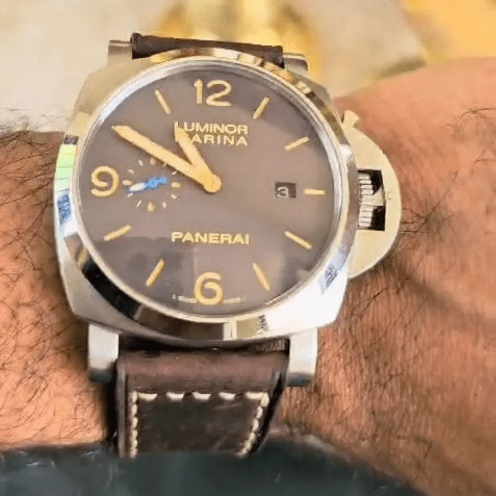 Handmade leather strap for luminor panerai